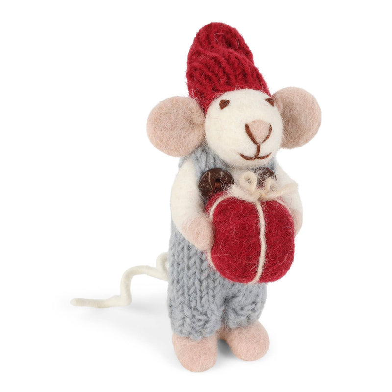 Felt Ornament: White Mouse