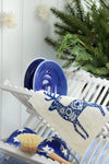 Swedish Dishcloth: Blue Reindeer