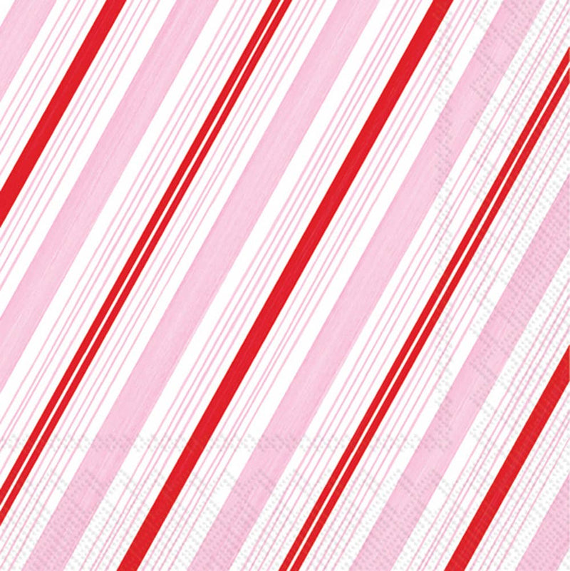 Paper Cocktail Napkins: Peppermint Stripes Christmas