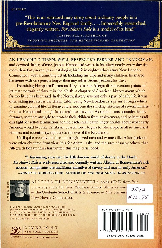 For Adam's Sake: A Family Saga in Colonial New England
