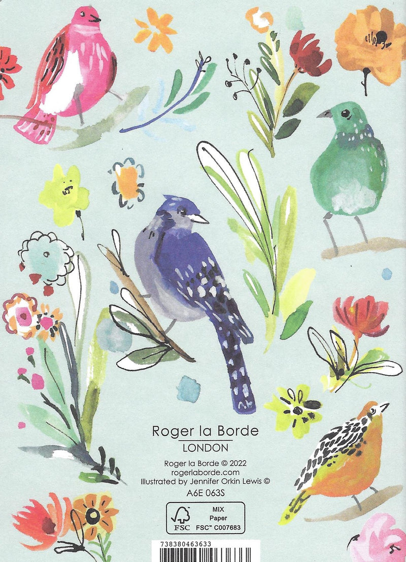 Bird Life A6 Softback Notebook: Blue