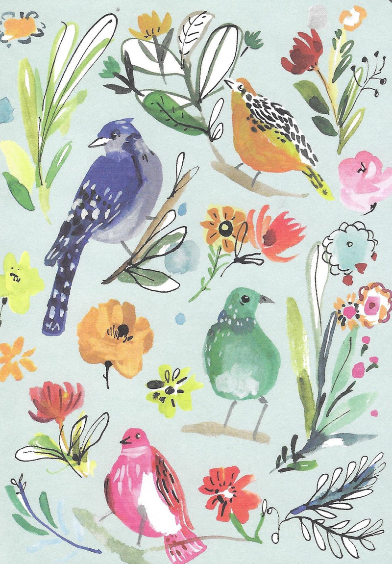 Bird Life A6 Softback Notebook: Blue