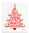 Swedish Dishcloth: Red Scandi Christmas Tree