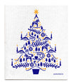 Swedish Dishcloth: Blue Scandi Christmas Tree
