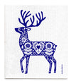 Swedish Dishcloth: Blue Reindeer